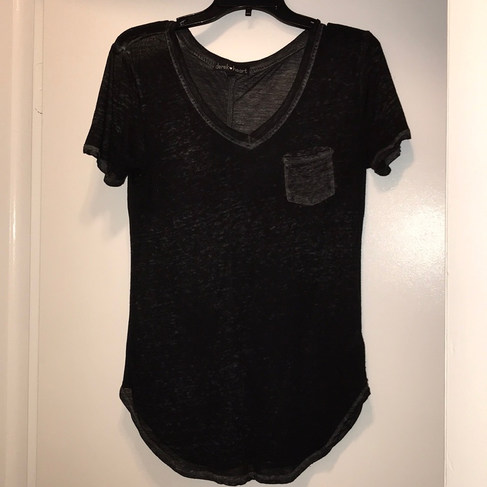 🎉Sheer Black V-neck Tshirt🎉
